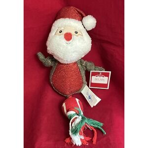 Holiday Time Santa Plush Dog Toy Pet One Size Red White